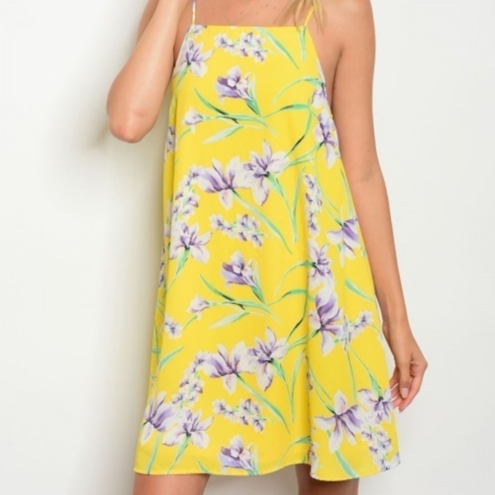 Peach Love California Yellow Floral Dress